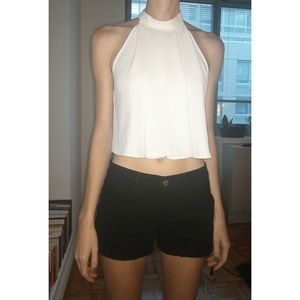 Zara White Crop A-Line Top